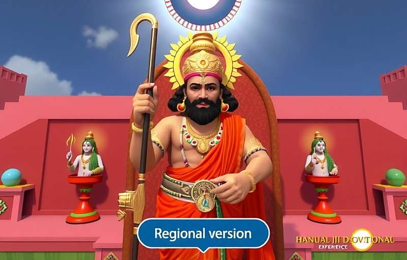 Hanuman Ji Devotional VR - Localized Versions Hanuman Ji Devotional VR regional version selection screen with Hanuman Ji Devotional VR watermark